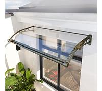 Auvent d'extérieur imperméable pour porte et porche, 80 x 200 cm, idéal pour balcon, jardin, porte avant/arrière, protection contre la pluie, installation facile