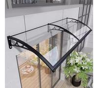 Auvent d'extérieur imperméable, toit en polycarbonate et cadre en aluminium, parfait pour porche, terrasse, fenêtre, transparent, 120 x 500 cm, protection contre les intempéries