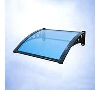 Auvent d'extérieur incurvé avec design de drainage, composite en polycarbonate robuste pour patio, porche, fenêtre, entrée