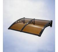 Auvent d'extérieur incurvé avec design de drainage, composite en polycarbonate robuste pour patio, porche, fenêtre, entrée