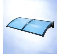 Auvent d'extérieur incurvé avec design de drainage, composite en polycarbonate robuste pour patio, porche, fenêtre, entrée
