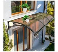 Auvent d'extérieur incurvé en polycarbonate - Protection contre la pluie et les UV - Pour terrasse, balcon, porte d'entrée - 80 x 400 cm