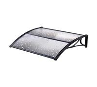 Auvent d'extérieur Pare-Soleil et Housse de Pluie - auvent de réparation, en ABS avec Couvercle en Polycarbonate, 80 x 100 cm, Noir et Transparent