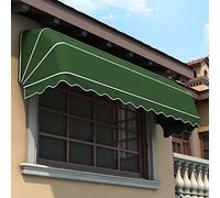 Auvent d'extérieur pliable en polyester pour porte de terrasse, protection contre la pluie, la neige et le soleil, entièrement assemblé, vert, 80 x 60 x 60 cm