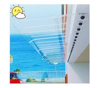 Auvent d'extérieur portable en polycarbonate transparent à bords plats pour entrée, jardin, terrasse, porche, auvent facile à installer sous les avant-toits - 127 cm de largeur
