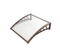 Auvent d'extérieur pour porte d'entrée - Support en alliage d'aluminium résistant aux chocs 100 x 100 cm - Auvent transparent parfait pour les cours et les terrasses, solution de protection contre les