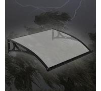 Auvent d'extérieur pour porte et fenêtre, support en métal, évacuation de l'eau, protection UV/pluie/neige, gris, 152,4 x 30,5 cm - Solution d'abri de terrasse