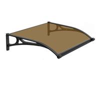 Auvent d'extérieur pour portes et fenêtres - Protection UV et protection contre la pluie - Pare-soleil de terrasse en métal pour entrées et terrasses - Résistant aux intempéries - Marron