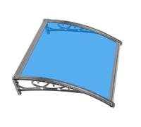 Auvent d'extérieur pour portes et fenêtres - Support en métal - Protection contre les UV et la pluie - Bloque la neige - Bleu élégant - 60 x parfait pour les espaces extérieurs
