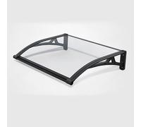 Auvent d'extérieur pour portes, protection UV et pluie, couverture de véranda en polycarbonate avec support en aluminium, idéal pour entrée de terrasse (100 x 160 cm)