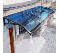 Auvent d'extérieur pour protection contre la pluie, 100 x 120 cm, design à double drainage pour portes et entrées, abri en aluminium durable pour résister aux intempéries