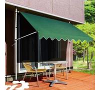 Auvent d'extérieur réglable 200 x 400 cm, sans perçage, manivelle, parfait pour terrasse, jardin, pare-soleil, résistant aux intempéries, installation facile, protection UV
