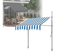 Auvent d'extérieur réglable avec manivelle, imperméable et résistant aux UV pour balcon, jardin et terrasse, design polyvalent à clipser pour une hauteur et un angle personnalisés