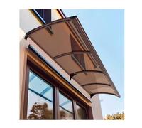 Auvent d'extérieur réglable en polycarbonate marron avec support en acier au carbone et support en aluminium, taille personnalisable (56,9 x 200 cm) - Parfait pour la protection contre le surplomb