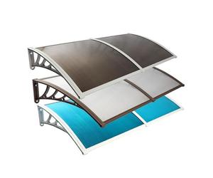 Auvent d'extérieur résistant aux intempéries Polycarte ning moderne pour porte d'entrée facile à installer Abri 60 x 240 cm Marron - t Home Protect Solut