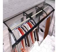 Auvent d'extérieur résistant aux intempéries pour porte d'entrée - Noir - 60 x 120 cm - Design incurvé Slish pour protéger les entrées