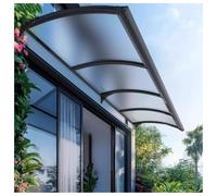 Auvent d'extérieur résistant aux UV et au vent pour porte, cadre en polycarbonate et aluminium, protection contre la pluie de jardin, 65 x 110 cm, abri durable pour l'extérieur