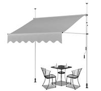Auvent d'extérieur rétractable 2 x 1,2 m, 2,5 x 1,2 m, 3 x 1,2 m, facile à installer, sans perçage, manivelle manuelle, parfait pour terrasses et balcons, protection UV, résistant aux intempéries