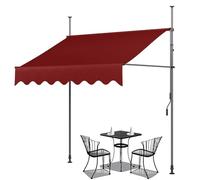 Auvent d'extérieur rétractable 2 x 1,2 m, 2,5 x 1,2 m, 3 x 1,2 m, manivelle manuelle, sans perçage, idéal pour les terrasses et balcons, protection UV et résistant aux intempéries