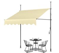 Auvent d'extérieur rétractable - 2 x 1,2 m - 2,5 x 1,2 m - Manivelle manuelle sans perçage - Installation facile pour terrasse et balcon - Pour la maison et le jardin