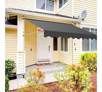 Auvent d'extérieur rétractable 200/250/300/350/400 cm, pare-soleil sans perçage avec manivelle pour terrasse et jardin, hauteur réglable et installation facile
