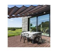 Auvent d'extérieur rétractable en forme de vague pour balcon et terrasse 2 x 15 m Protection UV Imperméable Installation facile Parfait pour les solutions d'ombrage de terrasse
