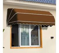 Auvent d'extérieur rétractable et imperméable - Design incurvé français marron - 60-150 cm - Pour fenêtres et portes - Idéal pour la maison, le balcon, le café, protection contre la pluie et la neige