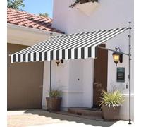 Auvent d'extérieur rétractable sans perçage avec manivelle réglable en hauteur pour terrasse, jardin et terrasse - 200/250/300/350/400 cm