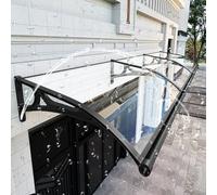 Auvent d'extérieur silencieux en polycarbonate avec support en aluminium résistant aux intempéries, protection solaire durable pour portes et terrasses.