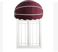 Auvent Dôme en Toile, Auvent Extérieur Fixe, Auvent Rétractable Manuel, Cadre en Aluminium Pliable, Tissu Résistant à L’Eau, Idéal pour Toute Fenêtre Ou Porte, Rosso, 80cm
