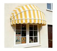 Auvent Dôme Pliable en Toile, Auvent pour Fenêtre Cintrée/moustiquaire avec Armature Galvanisée Pliable, Anti-UV, Imperméable Et Coupe-Vent, pour Terrasse De Jardin(Jaune,160x45x45cm)