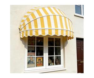 Auvent Dôme Pliable en Toile, Auvent pour Fenêtre Cintrée/moustiquaire avec Armature Galvanisée Pliable, Anti-UV, Imperméable Et Coupe-Vent, pour Terrasse De Jardin(Jaune,110x50x50cm)