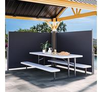 Auvent double face rétractable et pliable - Brise-vue imperméable et résistant aux UV - Pour jardin, terrasse, piscine, 1,6 x 8 m