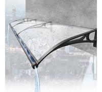 Auvent durable en polycarbonate résistant aux UV pour portes et fenêtres - Support en aluminium - Protection contre la pluie et la neige - Pare-soleil parfait pour patios et terrasses
