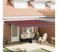 Vidaxl Auvent Rétractable Rouge Bordeaux 450x300 Cm