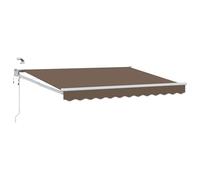 Auvent électrique extensible taupe avec LED | Capteur météorologique, cadre en aluminium, protection automatique, éclairage de terrasse