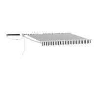 Auvent Électrique Rétractable Anthracite et Blanc 3,5 x 2 m | Panneaux solaires, télécommande, manivelle, structure aluminium, tissu polyester, patio, piscine