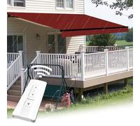 Auvent électrique rétractable avec lumières LED, abri solaire motorisé étanche pour porte de terrasse et auvent extérieur