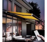 Auvent électrique rétractable, cadre en aluminium motorisé avec télécommande, auvent d'extérieur à cassette complète pour terrasse, jardin, balcon