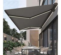 Auvent électrique rétractable motorisé pour terrasse, auvent de jardin, auvent d'extérieur en tissu anti-UV et imperméable