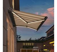 Auvent électrique rétractable pour terrasse - Pare-soleil motorisé, tissu résistant aux UV et à l'eau pour terrasse extérieure, tonnelle, abri solaire