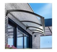 Auvent élégant en polycarbonate de 90 x 80 cm pour portes et fenêtres, abri en aluminium durable, couvercle supérieur transparent pour protection d'entrée, auvent d'extérieur pour l'élégance de la