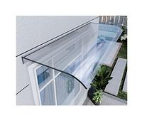 Auvent élégant en polycarbonate pour portes et fenêtres résistant aux intempéries avec accessoires pour balcon et fenêtre, 50 x 210 cm, protection élégante
