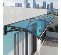 Auvent en Alliage D'aluminium De Porte D'entrée Fenêtre Marquise Extérieur, Capot en Polycarbonate Bleu Silencieux, avec Grand Évier pour Entrée, Balcon(100 * 80cm/39 * 31in)