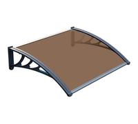 Auvent en aluminium 100 x 110 cm Polycarte pour porte d'entrée extérieur Patio Housse pour portes et balcons - Résistant aux intempéries Design Slish