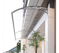 Auvent en aluminium avec support de support - Auvent d'extérieur en polycarbonate insonorisant - Pergola modulaire pour portes et fenêtres de 60/80/100/120 cm