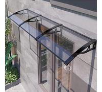 Auvent en aluminium avec support en polycarbonate pour porte d'entrée/fenêtre autonettoyant Protection contre les UV, la pluie, la neige 119,4 x 170,2 cm