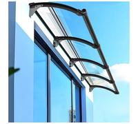 Auvent en aluminium pour porte d'entrée avec panneau latéral, résistant aux intempéries, à la pluie et à la neige, support incurvé, 130 x 300 cm