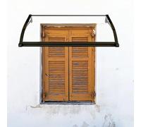 Auvent en aluminium pour porte d'entrée et fenêtre - Auvent en polycarbonate autonettoyant - Réduction du bruit - Parfait pour les portes, fenêtres et vérandas - 120 x 120 cm (l x L)