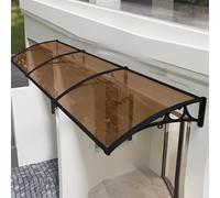 Auvent en aluminium pour porte d'entrée, pare-soleil de fenêtre résistant aux UV, à l'eau, à la neige, couverture de porche extérieur, 78,7 x 119,4 cm (marron) - Protection d'entrée